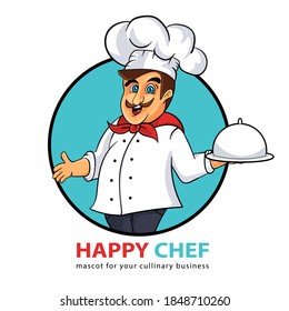 chef mascot vector logo design for your culinary business