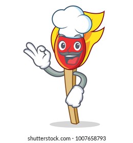 Chef match stick character cartoon