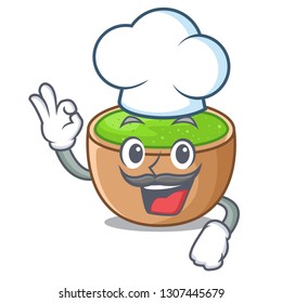 Chef matcha powder in the cartoon shape