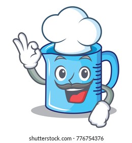 Chef measuring cup character cartoon