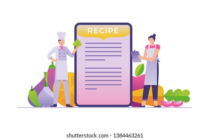 chef meet home cooking in apps concept media, recipe online apps for home cooking, easy cooking with easy online recipe, 