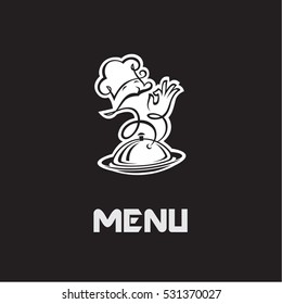 chef menu design on a black background