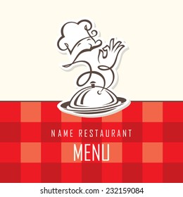 chef menu design on a red background