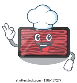 Chef minced meat on a mascot plate