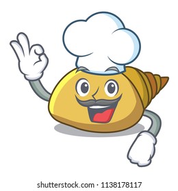 Chef mollusk shell character cartoon
