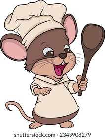 Chef mouse mascot cartoon character