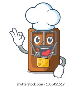 Chef mousetrap in the shape mascot wood