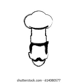 chef mustache hat head