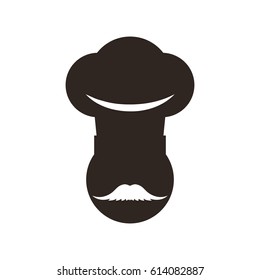 chef mustache hat head