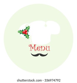chef with a mustache, holiday menu