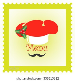 chef with a mustache, holiday menu