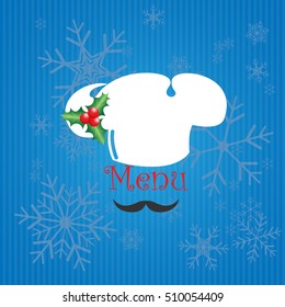 chef with a mustache, holiday menu