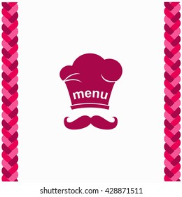 Chef with mustache icon Flat Design. Isolated Illustration.