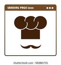 chef with a mustache, icon for the landing page