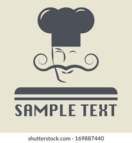 Chef with a mustache icon or sign, vector illustration