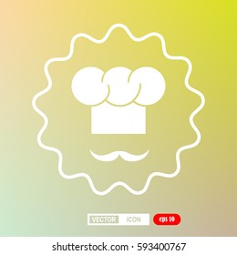 chef with a mustache, icon, vector