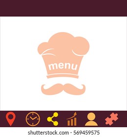 Chef with mustache  icon. Vector design. 