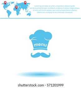 Chef with mustache  icon. Vector design.