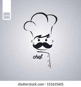 chef with mustache illustration