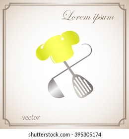 chef with a mustache, menu, icon