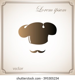 chef with a mustache, menu, icon