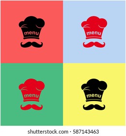 Chef with mustache vector  icon.