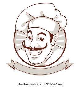 The Chef. Mustachioed chef smiling face. #1