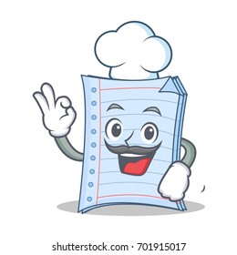 Chef notebook character cartoon style