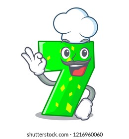 Chef number seven sign on door cartoon
