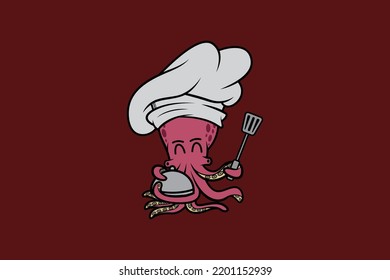 chef octopus logo for your restaurant business