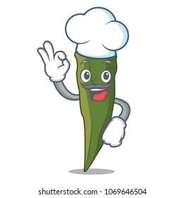 Chef Okra Character Cartoon Style