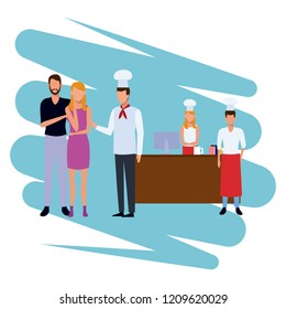 Chef on cash register