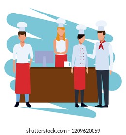Chef on cash register