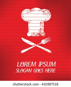 Chef on red background,poster grunge design