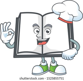 Chef open book with character mascot style