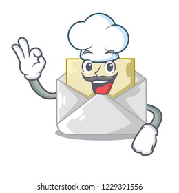 Chef open envelope greeting posters on character
