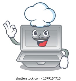 Chef open styrofoam isolated with the mascot