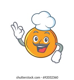 Chef orange fruit cartoon character