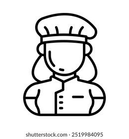 Chef Outline Icon, Vector illustration