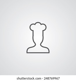 chef outline thin symbol, dark on white background, logo editable, creative template 