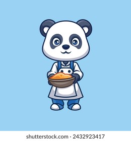 Chef Panda Nette Cartoon Figur Illustration