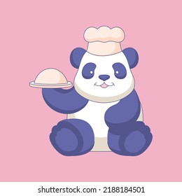 Chefkoch Panda Maskottchen-Logo-Illustration
