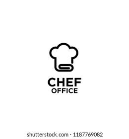 chef paper clip office logo icon design vector