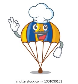 Chef parachute isolated with in the cartoons