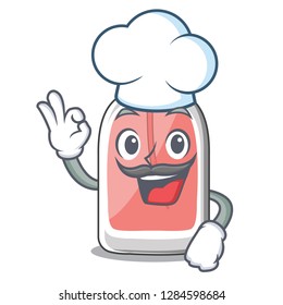 Chef parfum botlle shape on the cartoon