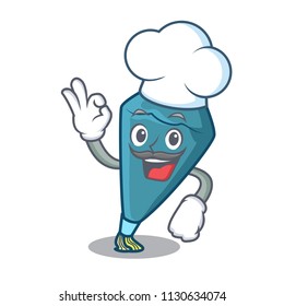 Chef pastrybag character cartoon style vector illustration