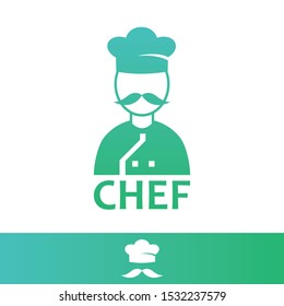 Chef people simple vector logo template