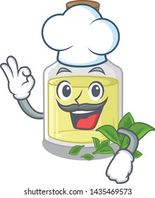 Chef peppermint oil in the cartoon shape