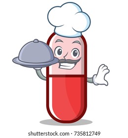 Chef pill capsule cartoon character