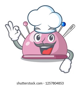 Chef pincushion with a character needles icon